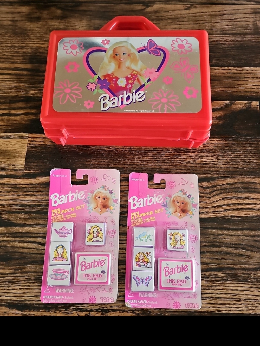Barbie mini stamper set school box